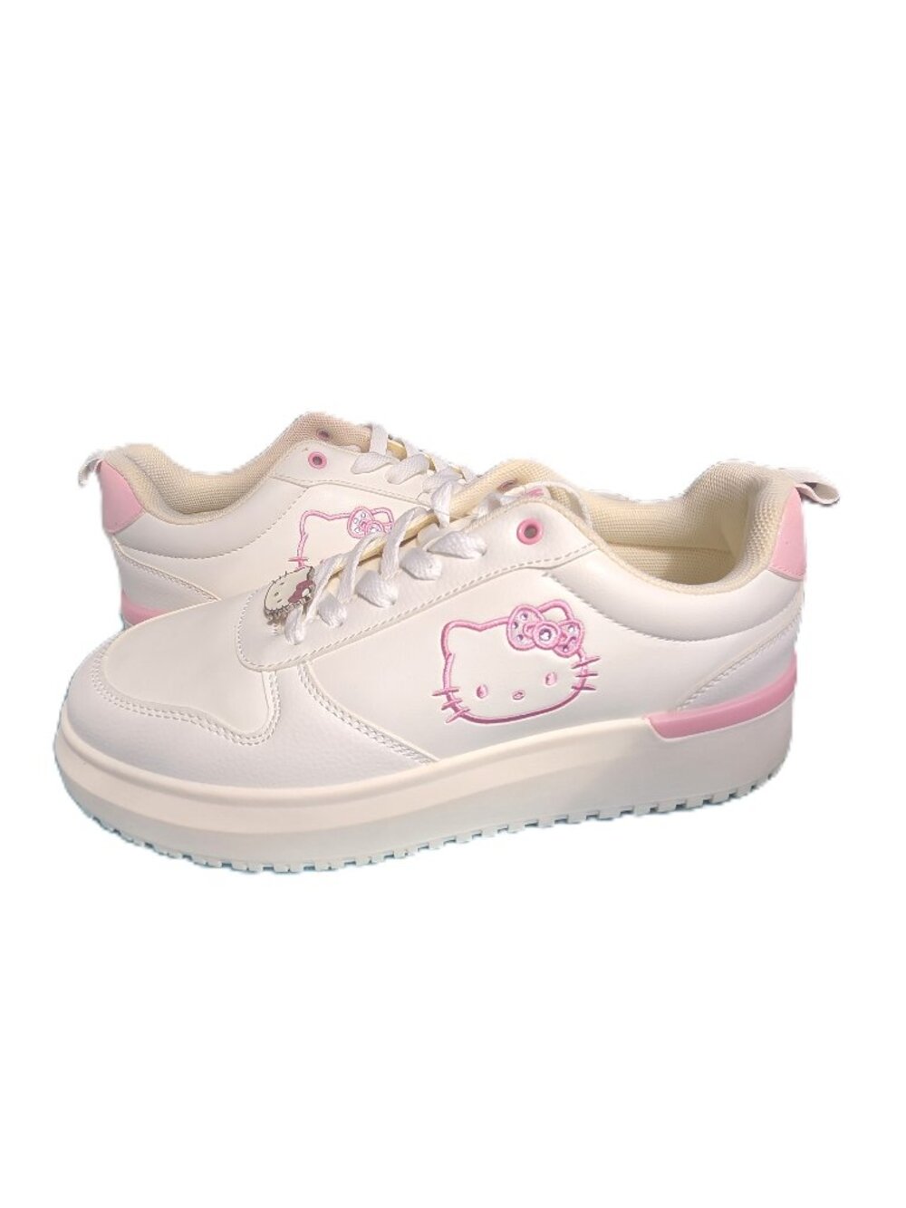 Sanrio Hello Kitty Women's Platform Sneakers White & Pink Size US 8 Medium NEW
